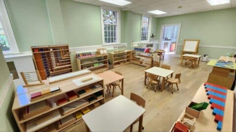 Children learning together at Beacon Montessori